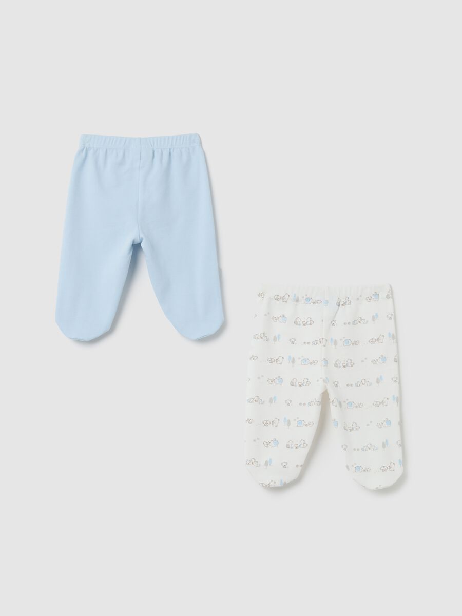 Bipack pantaloni da neonato in puro cotone multicolor_1