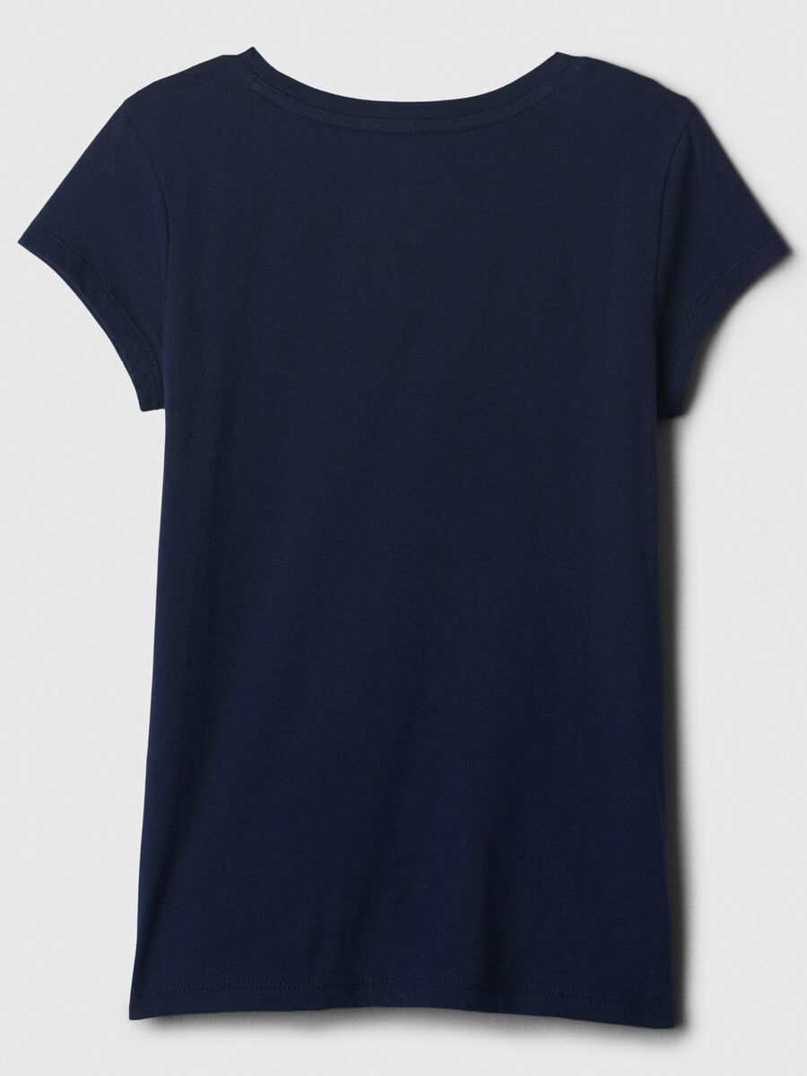 T-shirt in puro cotone blu da bambina regular fit con logo_1