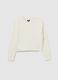 Girls' pure white wool regular fit high-neck sweater_3