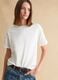 T-shirt bianca a maniche corte in cotone e modal elasticizzato_0