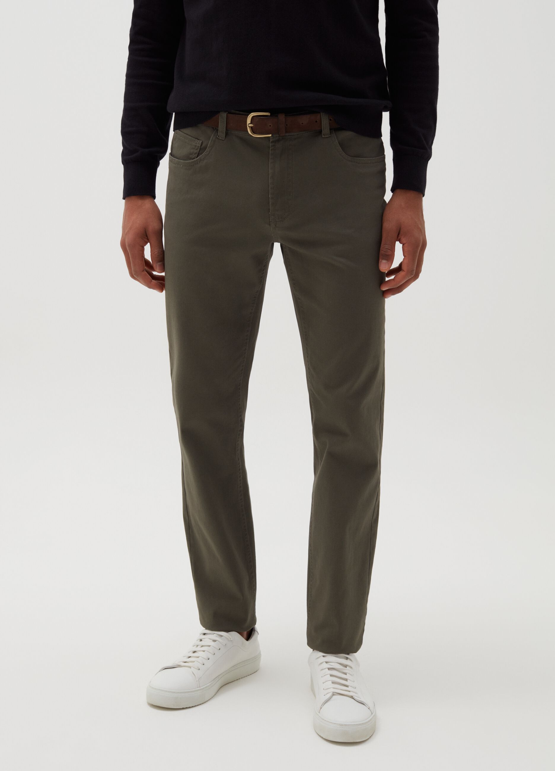 Pantaloni regular fit cinque tasche_1