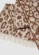 Ivory and light brown animal-print scarf with fringes_2