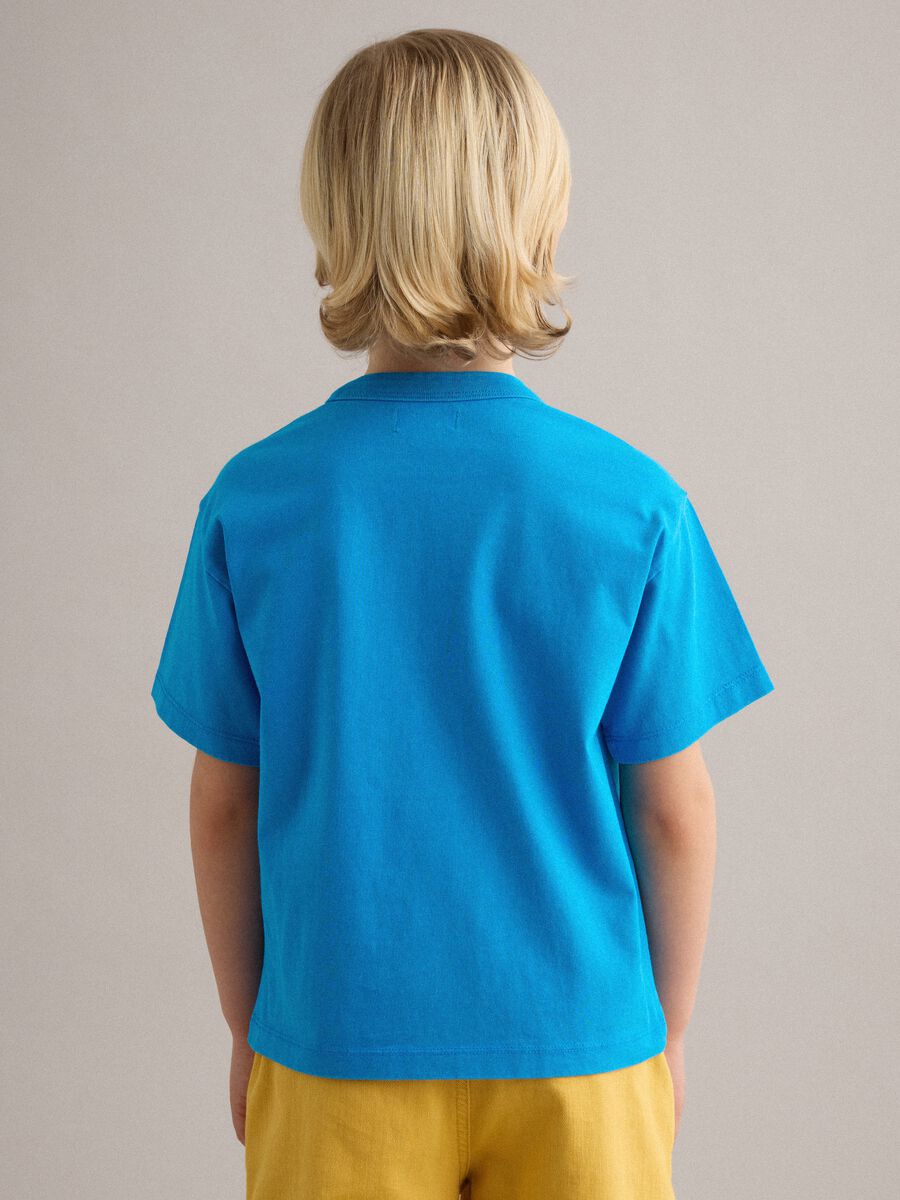 Boys' blue pure cotton regular fit T-shirt with print_1