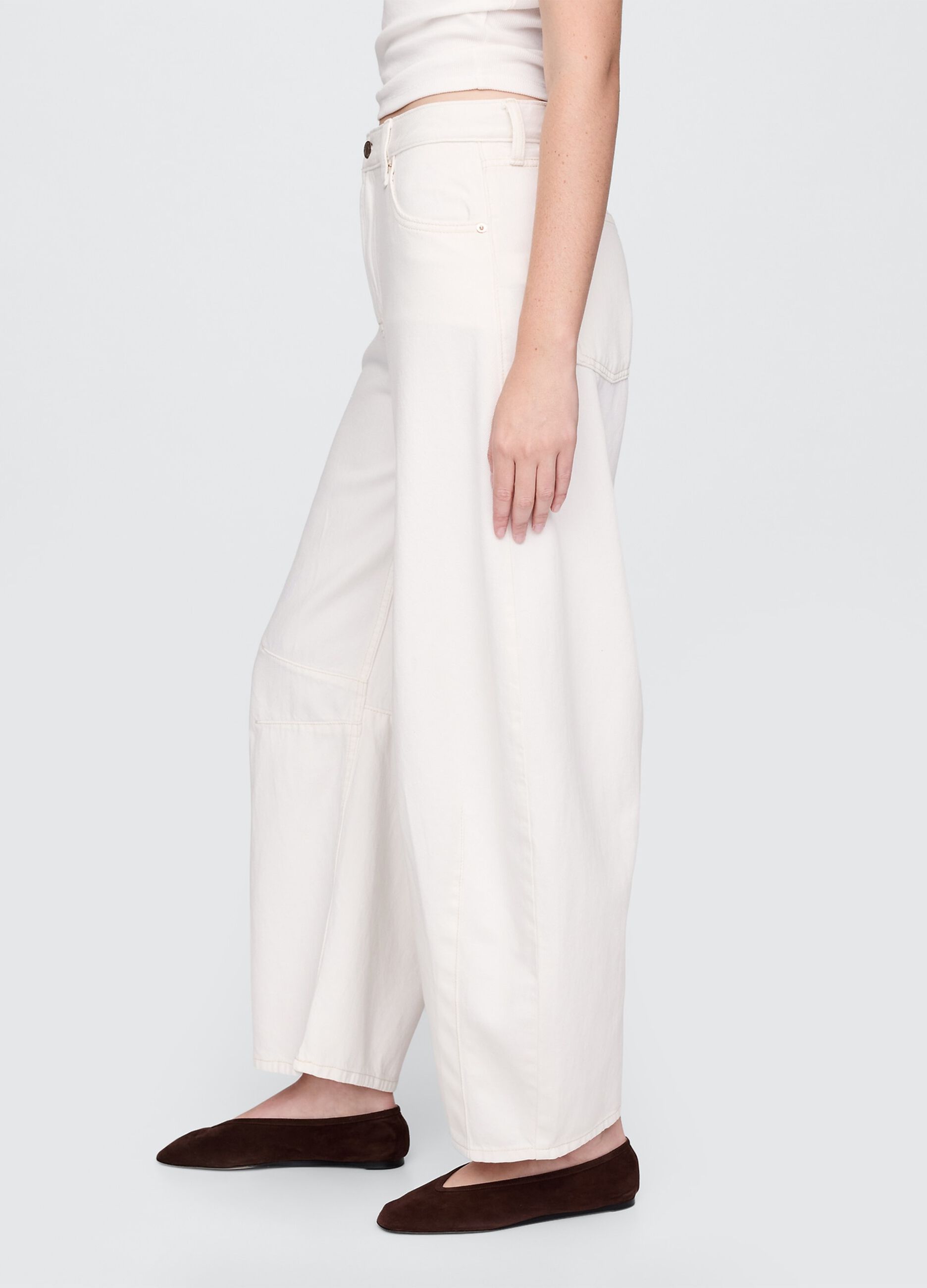 Wide White Cotton Trousers