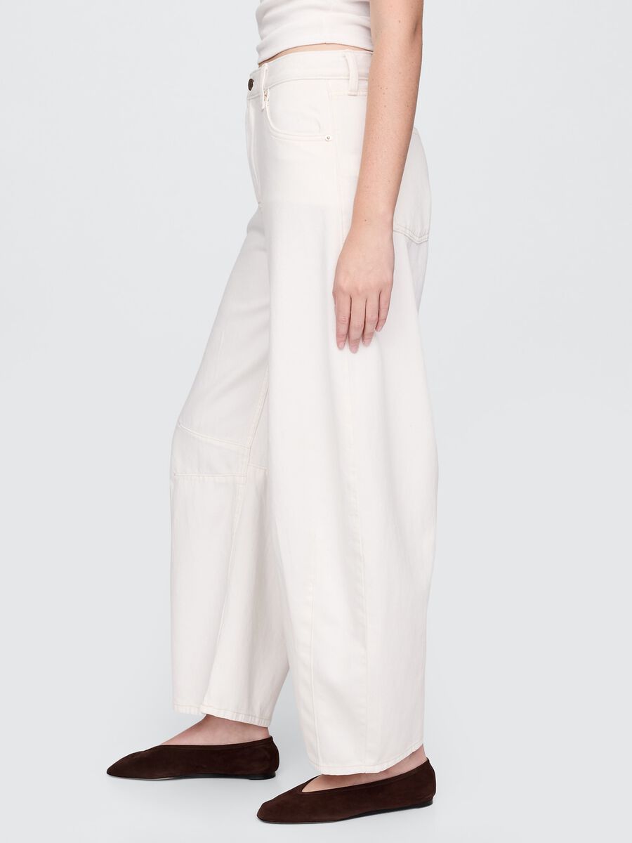 Pantaloni ampi bianchi in cotone_3