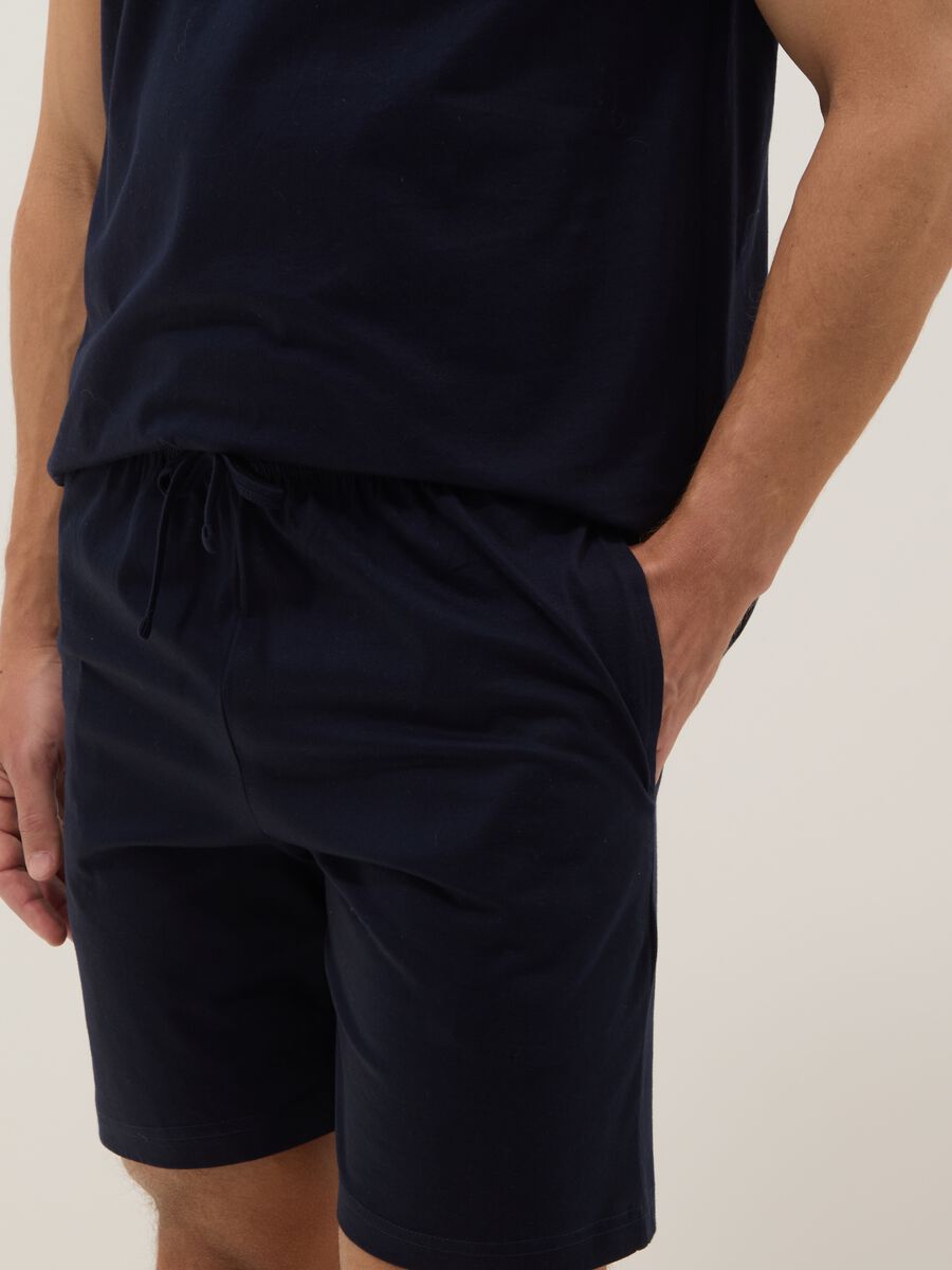 Pigiama blu in puro cotone mercerizzato_3