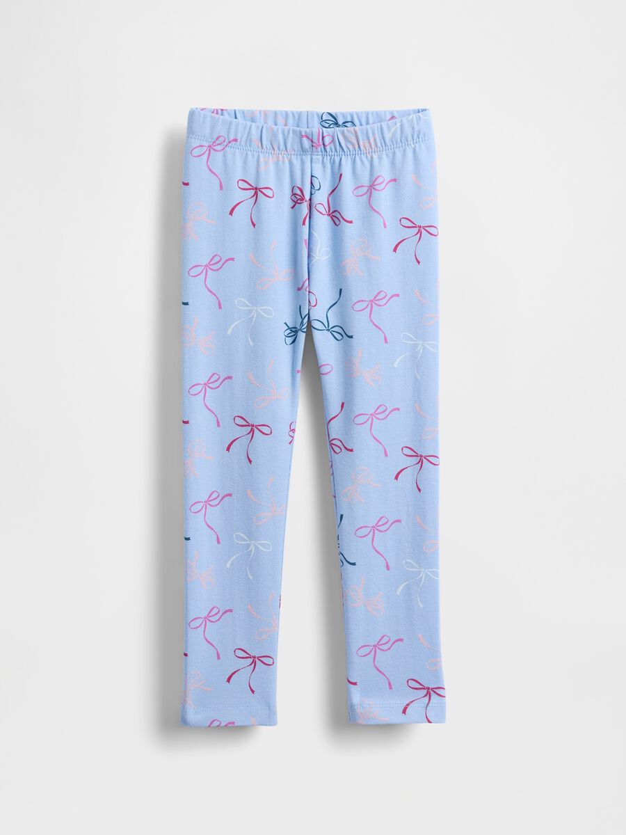 Blue leggings with colourful bows_0