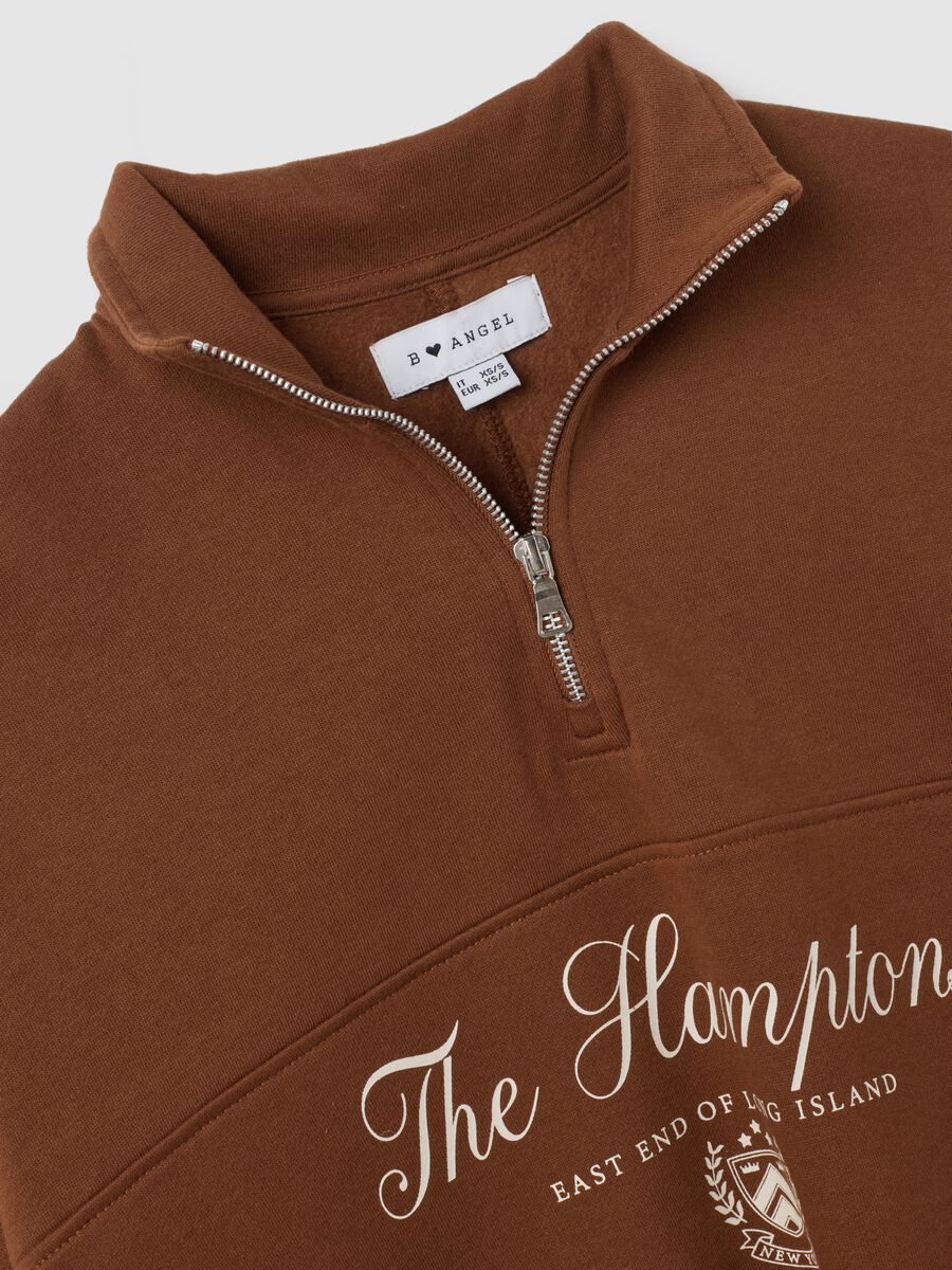Felpa marrone mezza zip_5