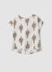 White pure viscose blouse with brown print, regular fit_4