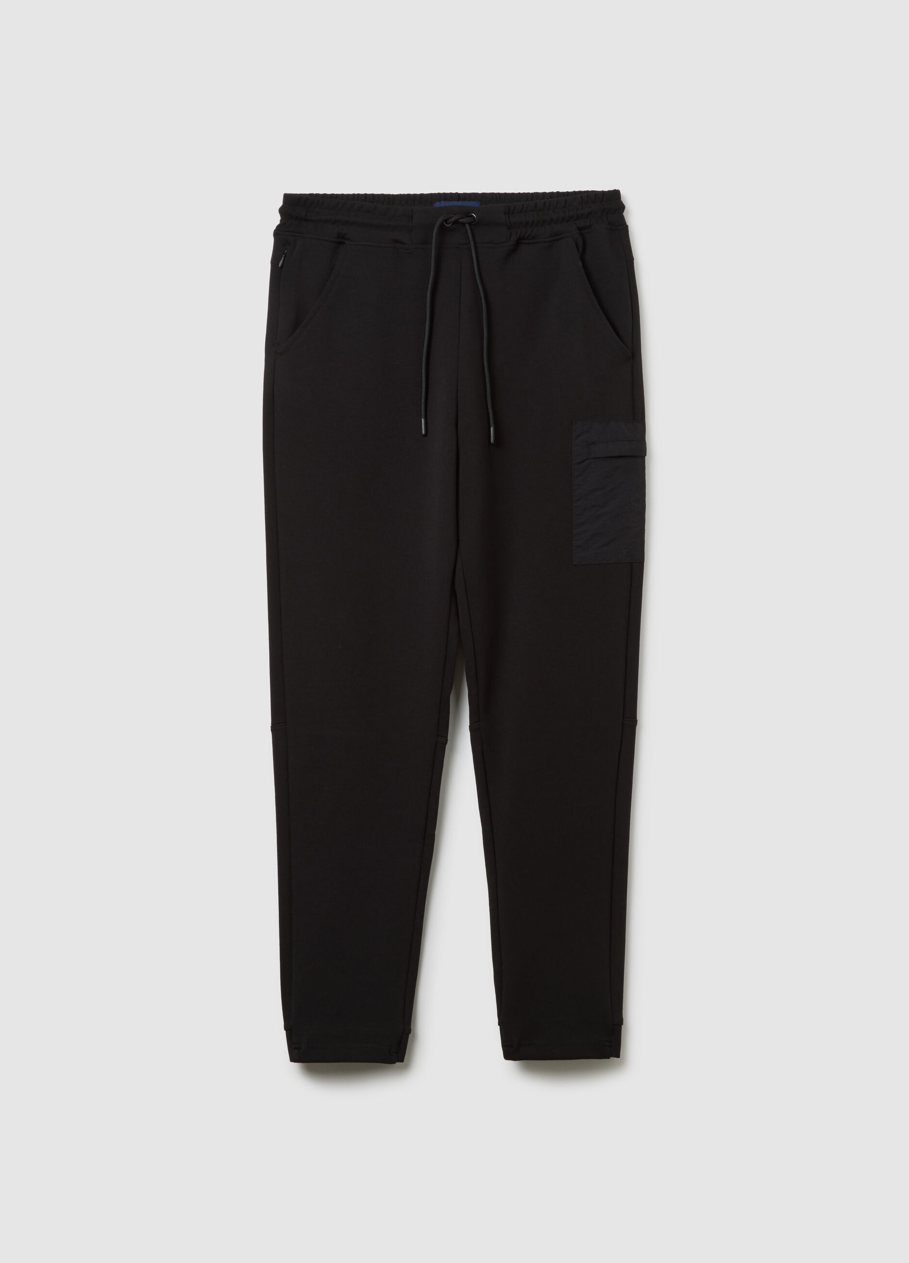 Pantaloni in misto cotone nero regular fit