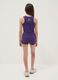 Purple stretch cotton top and shorts set_1