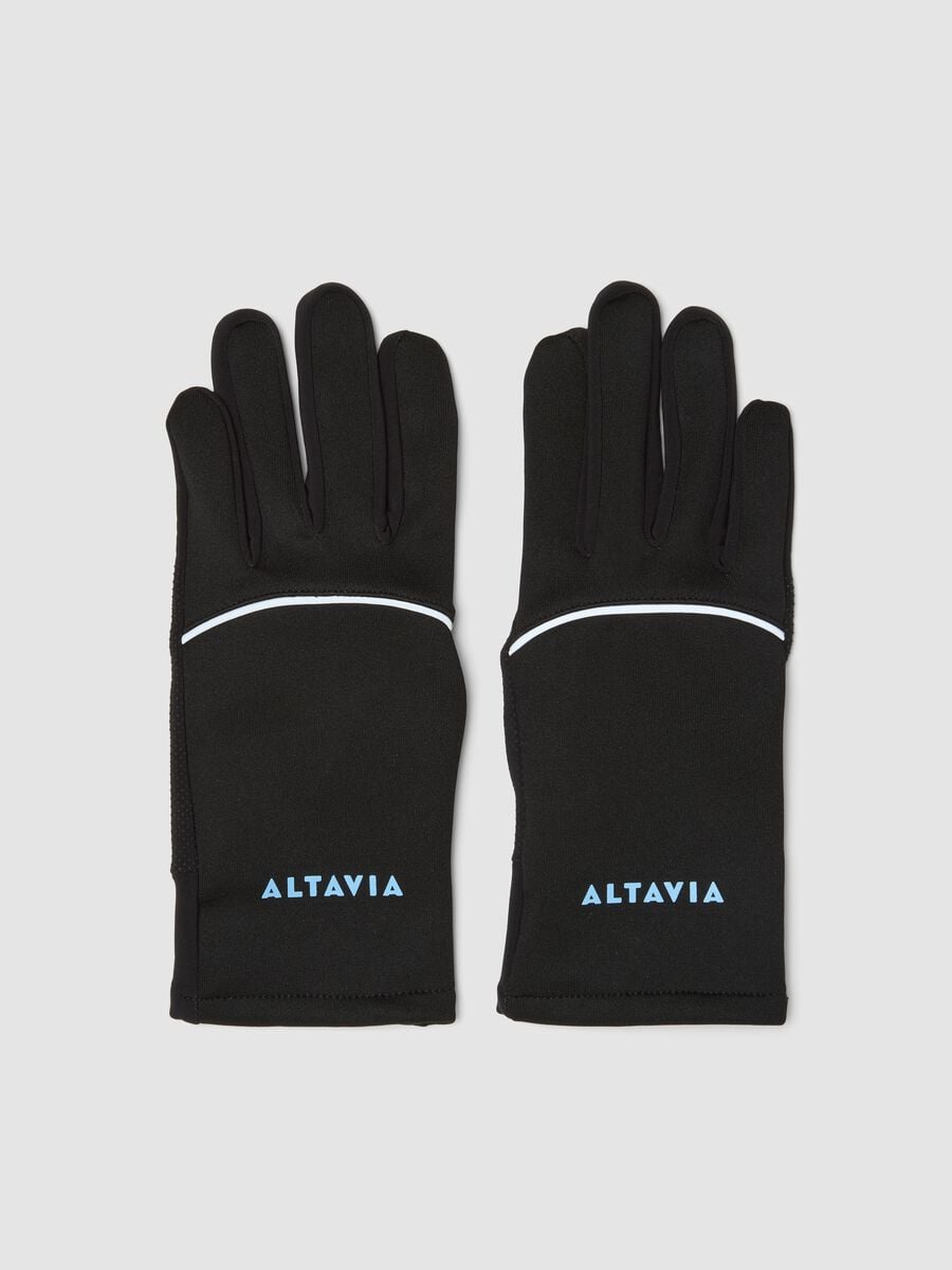 Black outdoor gloves with reflective inserts ALTAVIA WITH DEBORAH COMPAGNONI_0