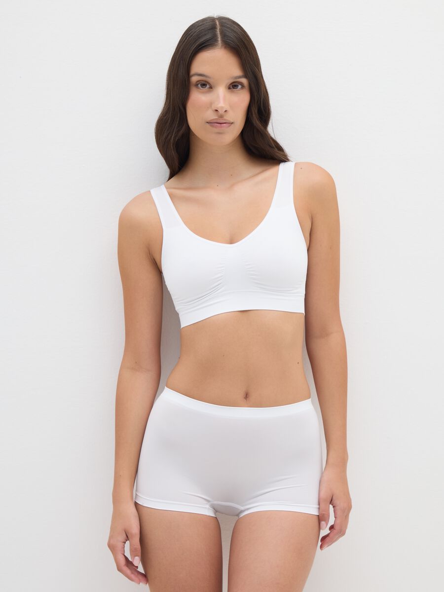 Boxer in tessuto elasticizzato bianco regular fit_0