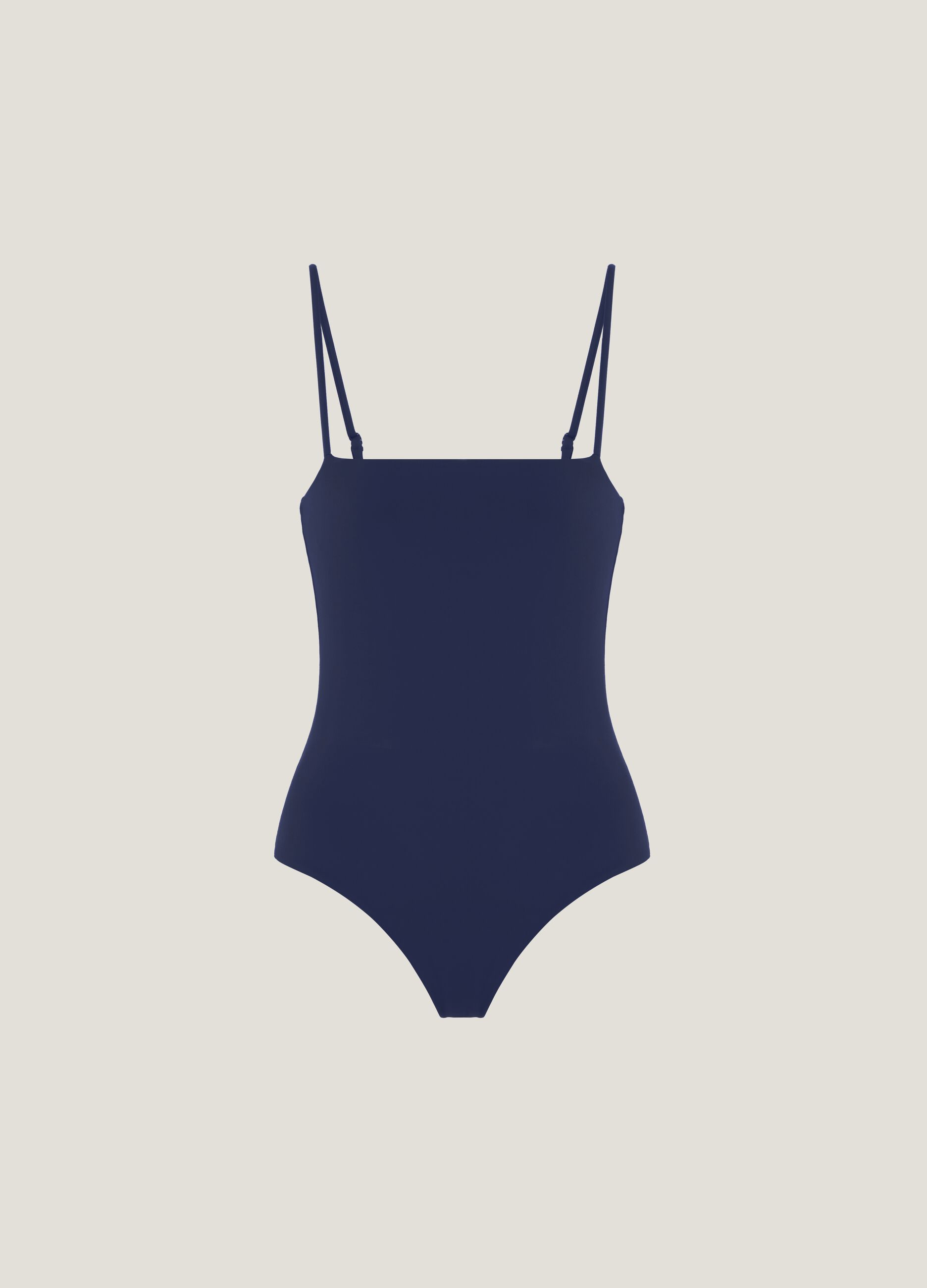 One-piece swimsuit with spaghetti straps
