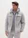 Grey padded regular fit jacket with hood_1