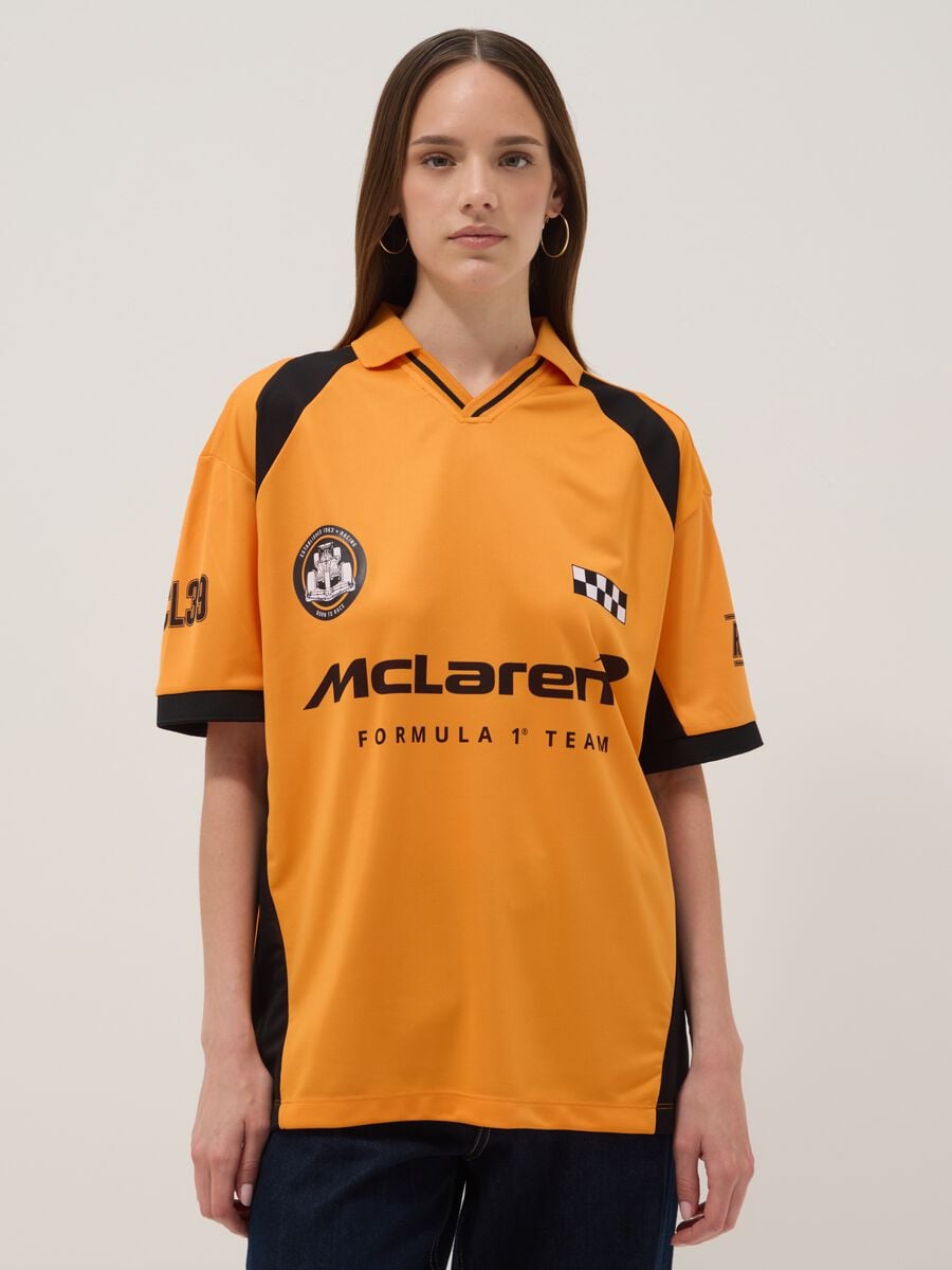 Orange short-sleeve polo shirt, regular fit_1
