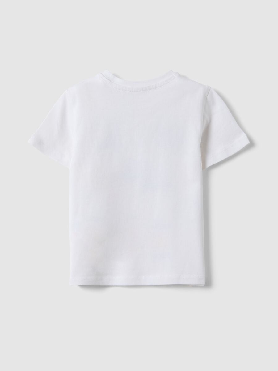 T-shirt in puro cotone bianca da bimbo regular fit con stampe_1