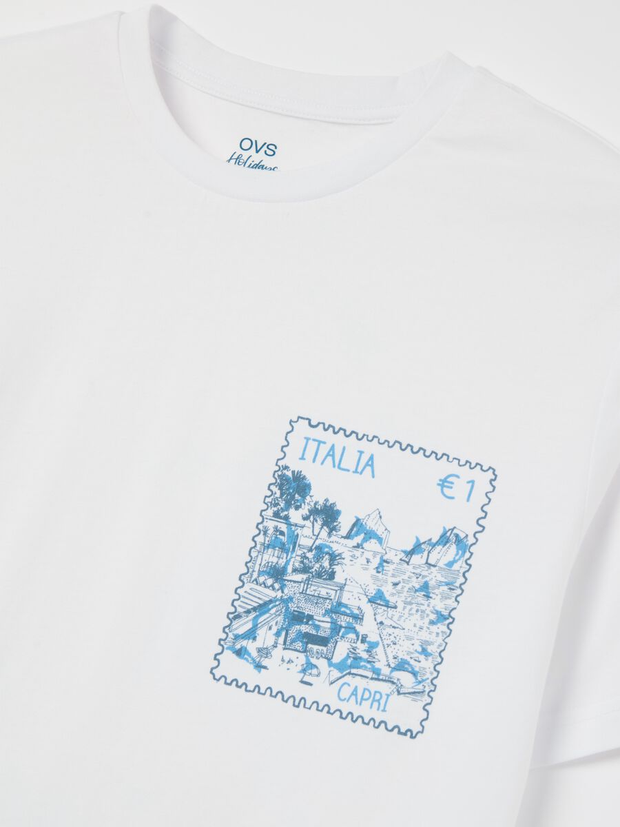 Cotton T-shirt with "Italia Capri" print_5