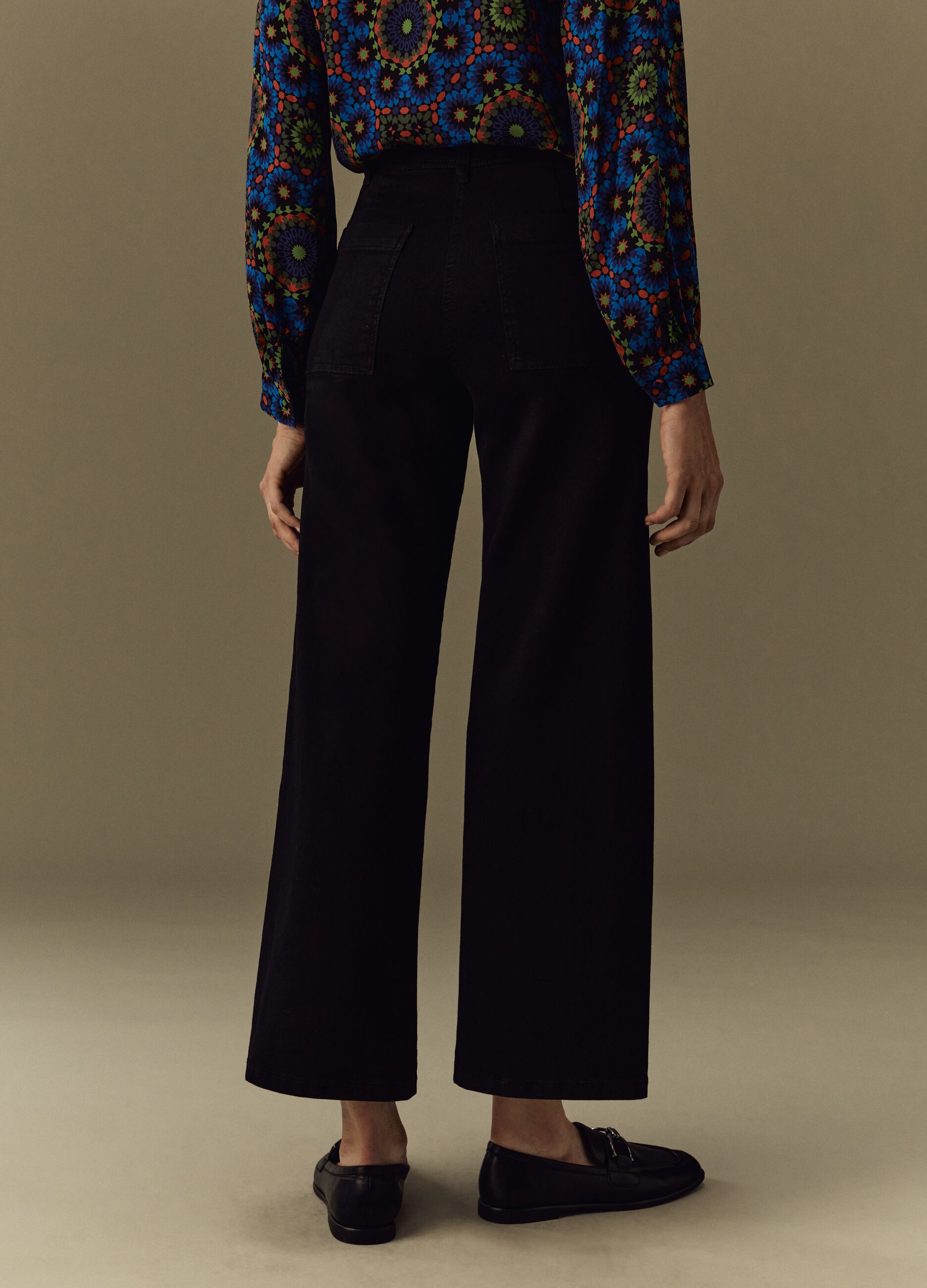 Jeans wide leg in cotone stretch_2