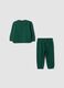 Green pure cotton crew-neck jogger set for baby boy_1