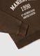 Felpa girocollo marrone in misto cotone regular fit con scritta_5