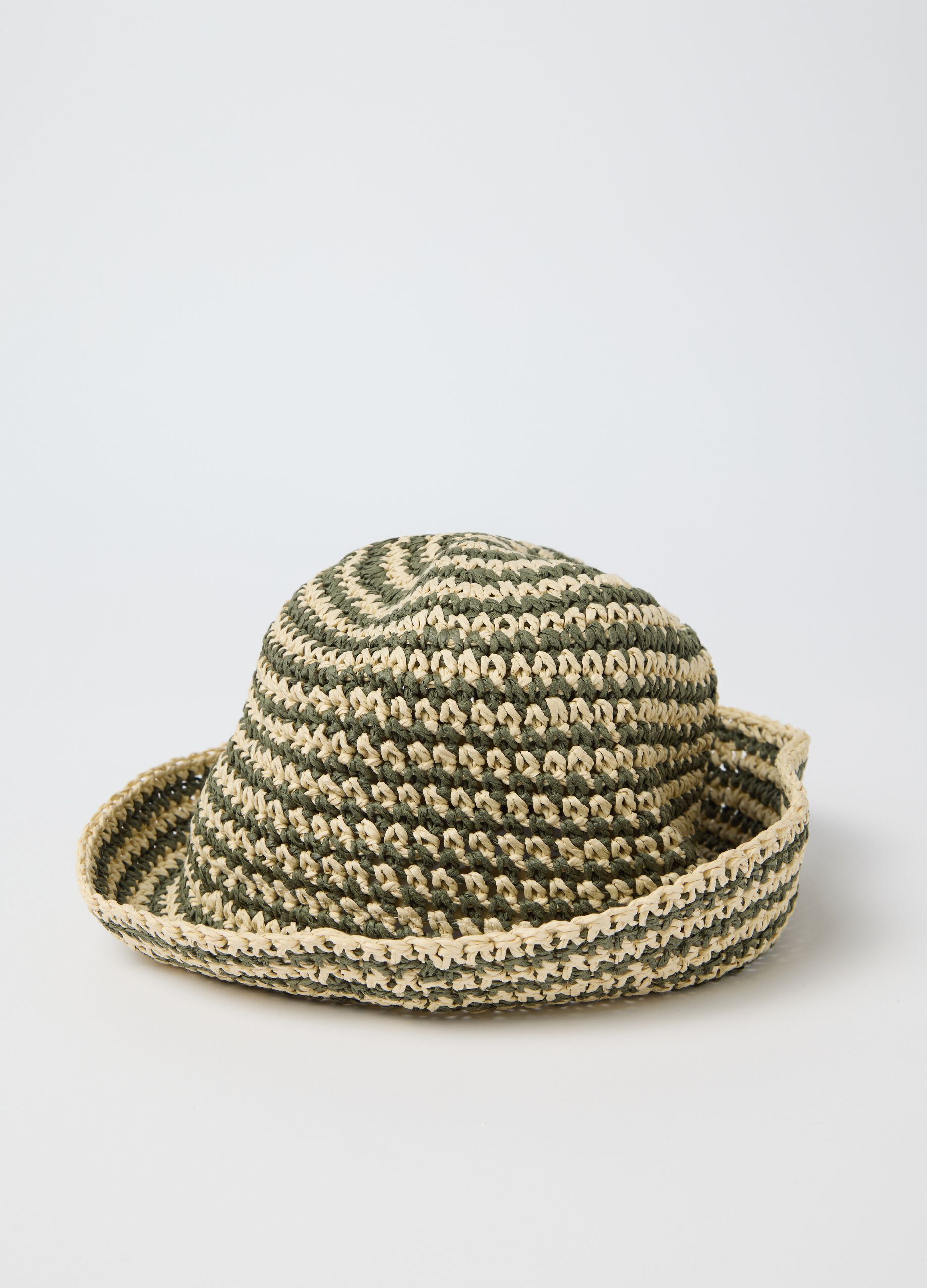 Cappello cloche da donna in puro carta tessile multicolor