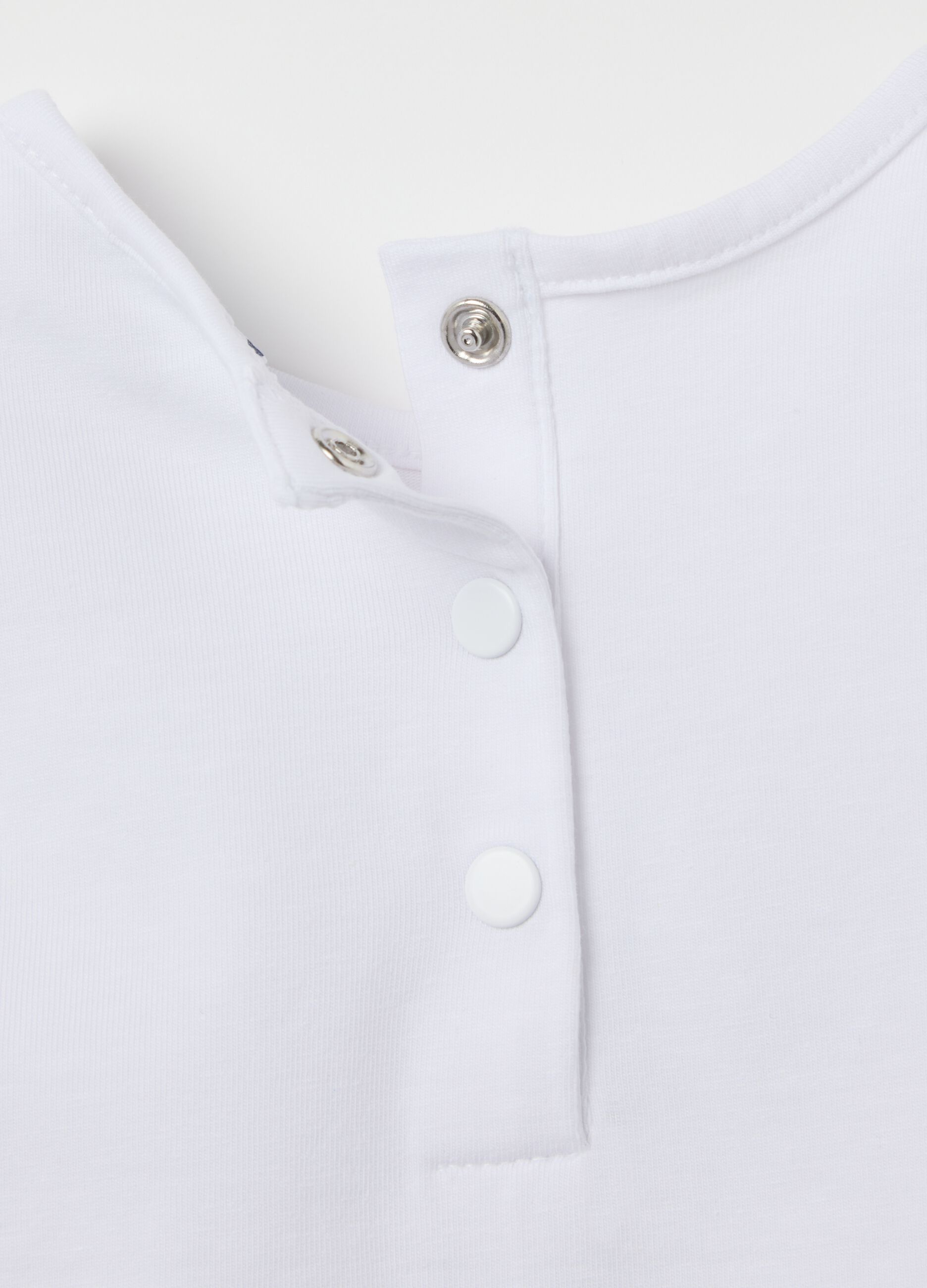 Girls’ top in white stretch cotton with regular fit