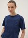 Blue regular-fit pure cotton T-shirt with perforated detail_2