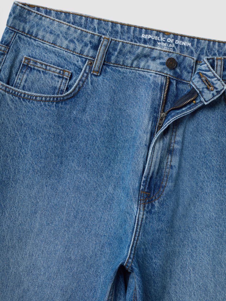 Jeans blu wide leg in puro cotone_2