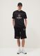 Black cotton-blend sports shorts, regular fit_0