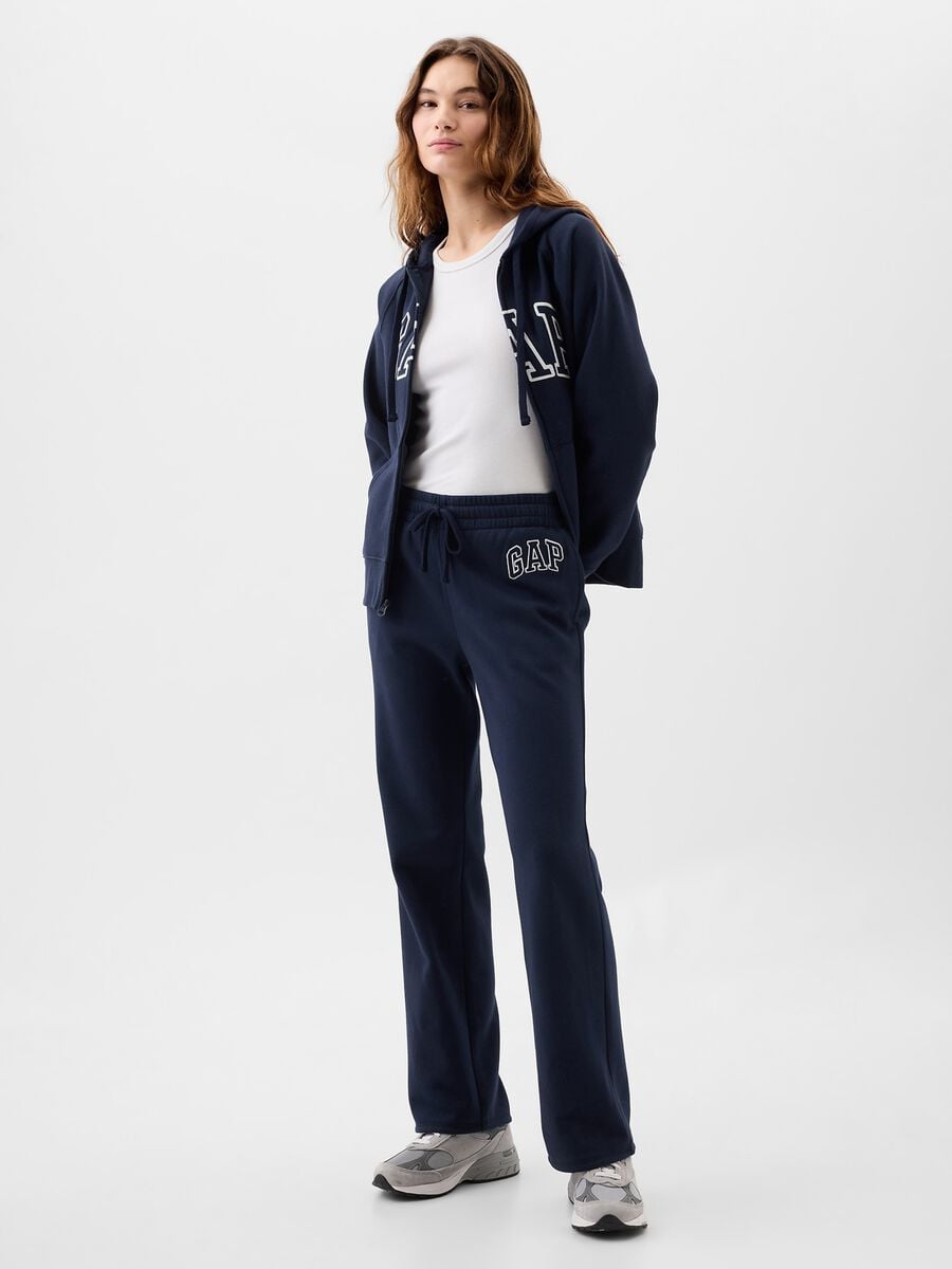 Blue cotton-blend trousers with drawstring and GAP logo_0