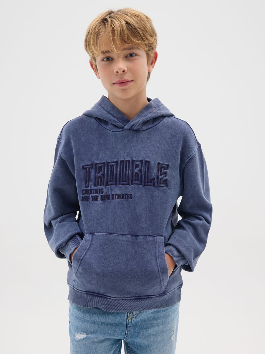 Boy's pure cotton blue regular fit sweatshirt_0