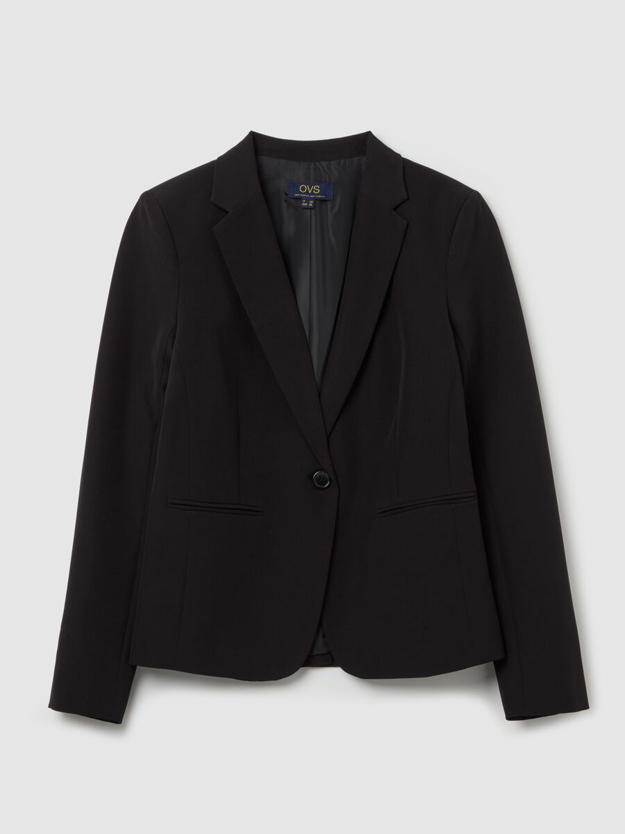 Curvy solid colour single-breasted blazer_4
