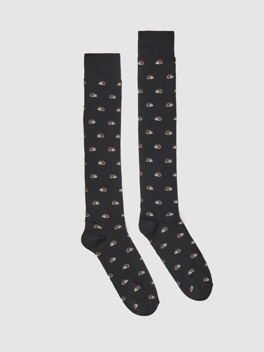 Long stretch viscose socks with design_0