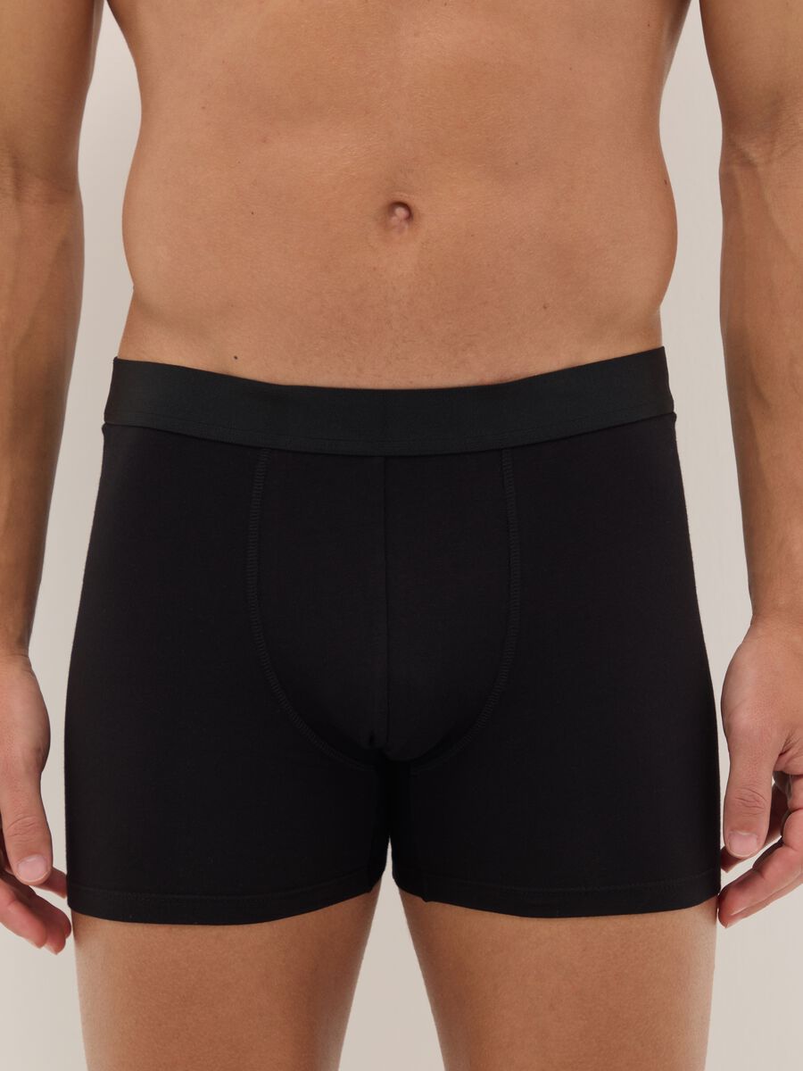Regular fit black cotton stretch boxer tripack_1