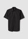 Black short-sleeve shirt with classic collar_4
