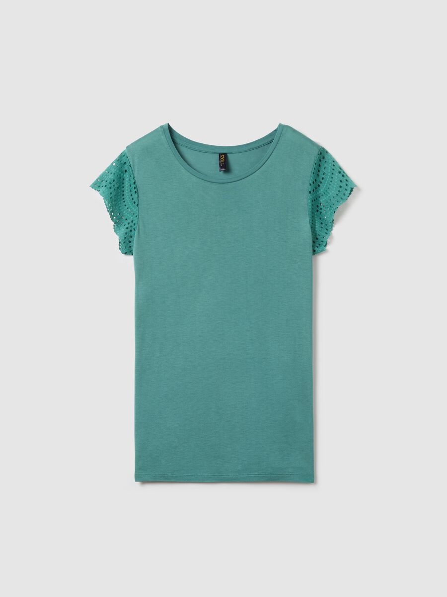 Pyjama top with broderie anglaise sleeves_4