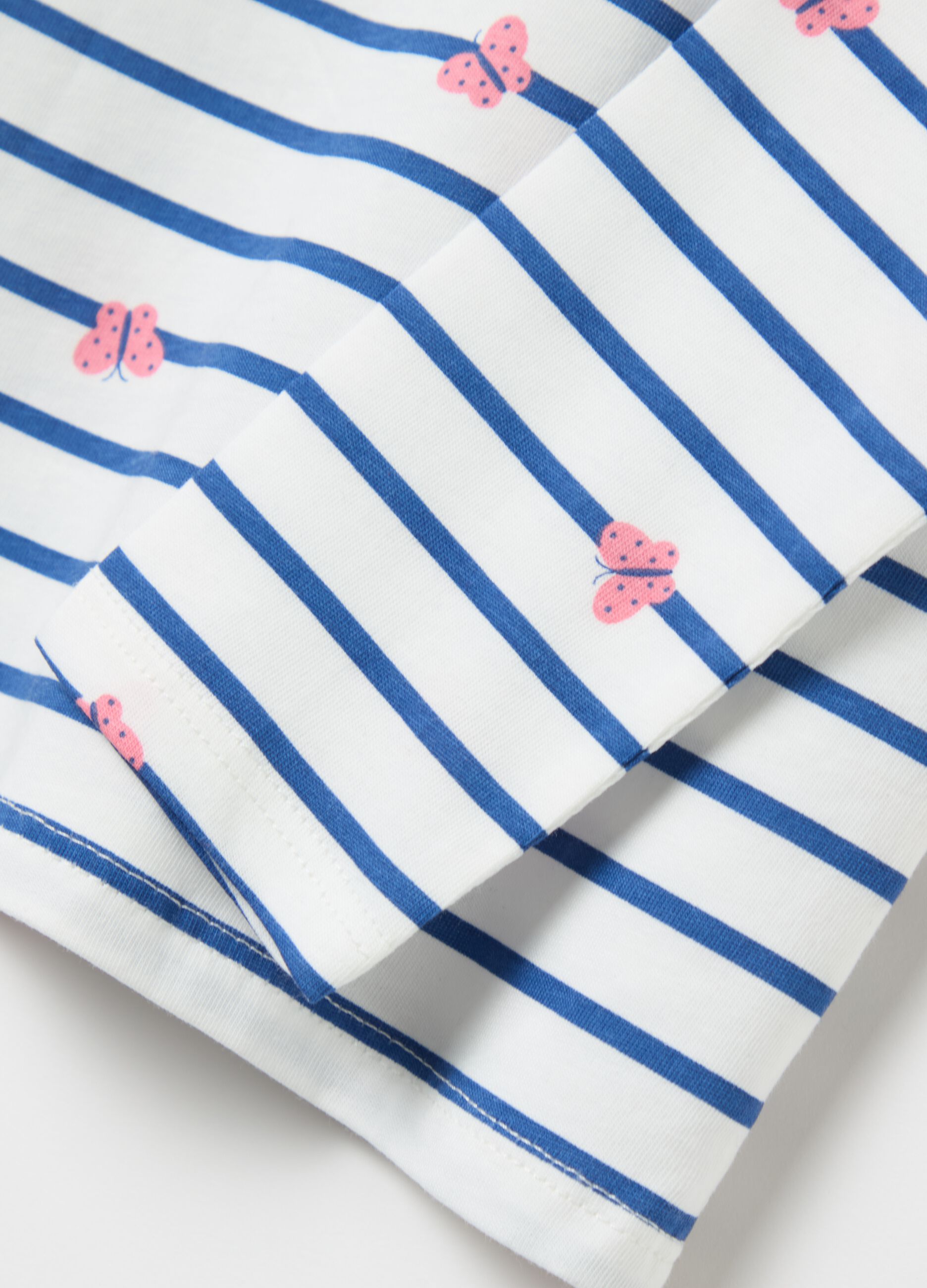 Cotton T-shirt with print and long sleeves