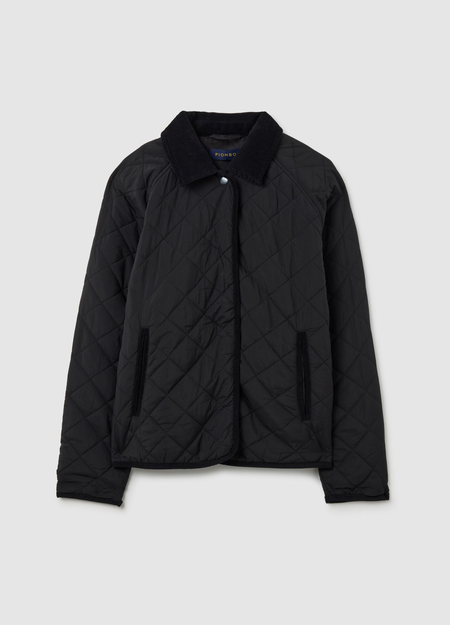 Black padded jacket regular fit