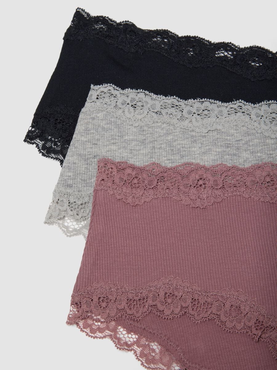 Tripack slip hipster multicolor in cotone organico elasticizzato_2