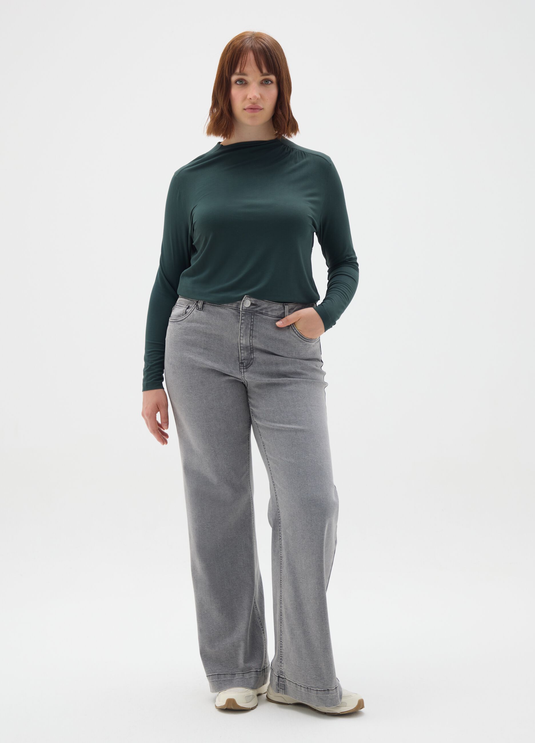 Black long sleeve top with a turtleneck