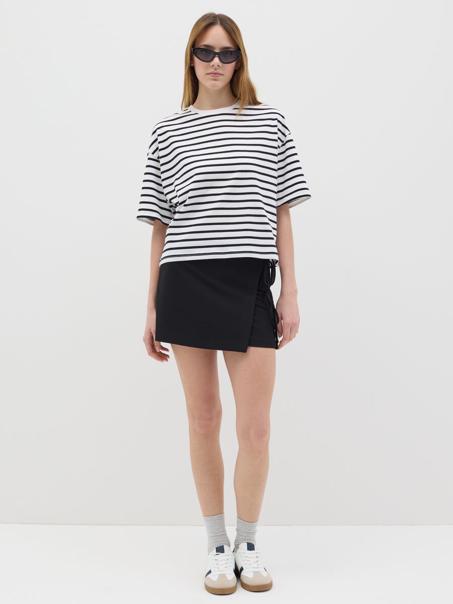 Black and white striped cotton T-shirt_1