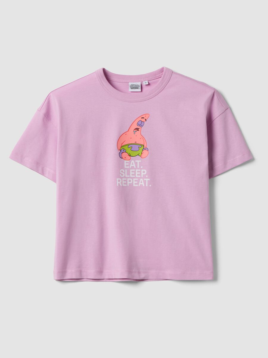 Regular fit pink pure cotton T-shirt with Patrick Star print_4