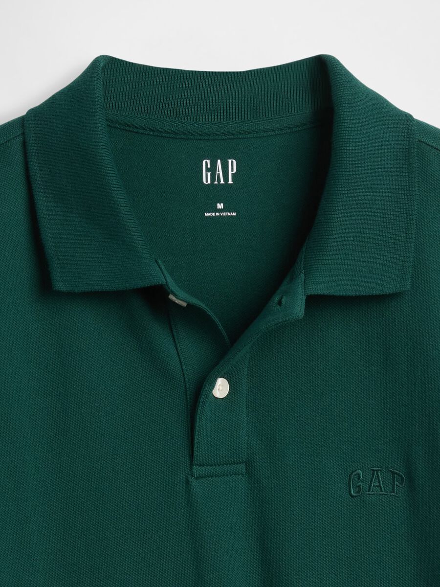 Polo verde a maniche corte elasticizzata_4