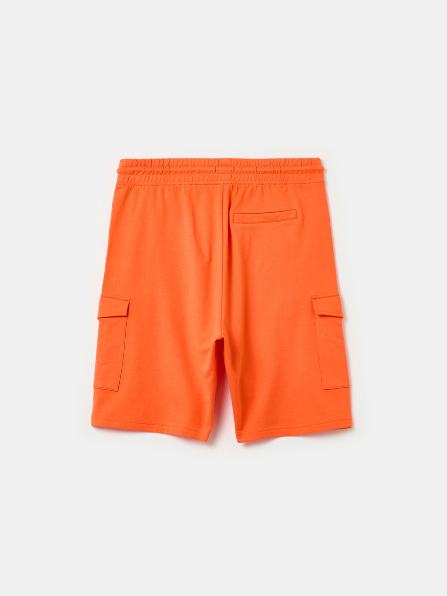 Cargo Bermuda shorts in French terry with drawstring_1