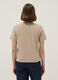 Short-sleeved beige T-shirt in pure Italian cotton_2