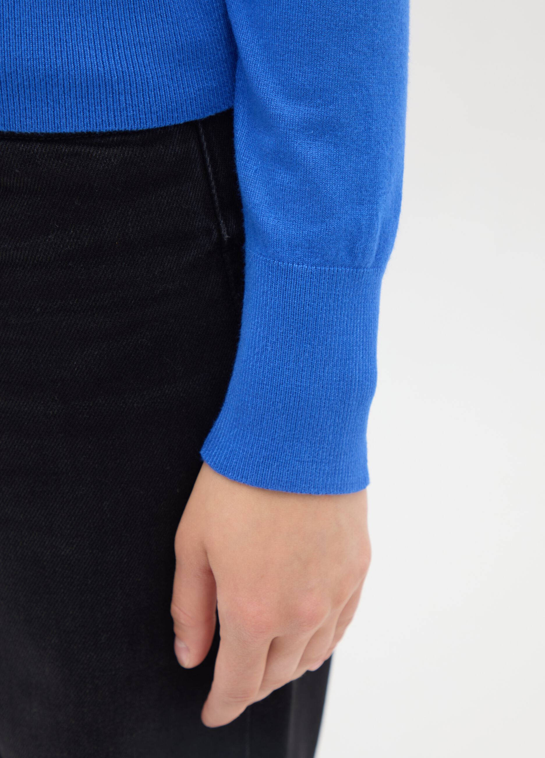 Blue Crew-Neck Jumper