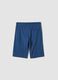 Pantaloni corti in puro cotone blu da ragazzo regular fit_4
