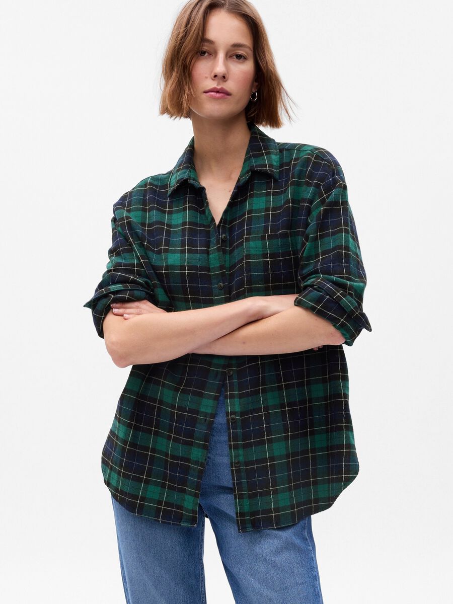 Camicia oversize in flanella fantasia check_0