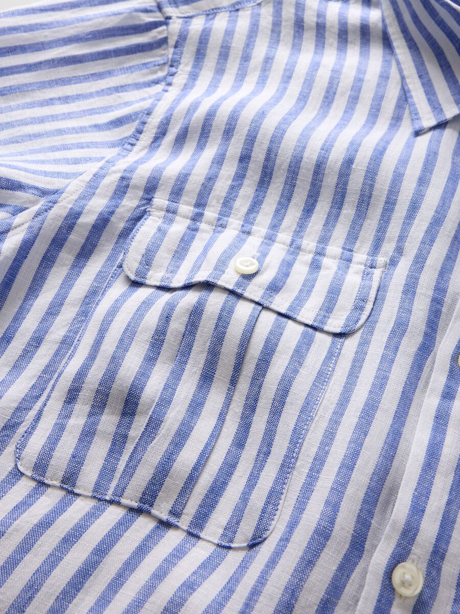 Oversized Light Blue and White Striped Shirt_4